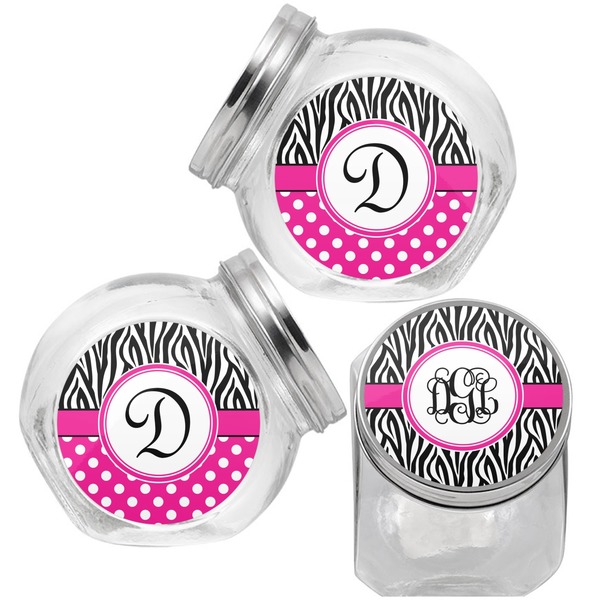 Zebra Print Puppy Treat Jar - Top Left Right