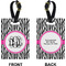 Zebra Print Rectangle Luggage Tag (Front + Back)