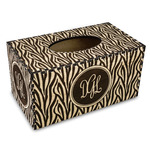Zebra Print Wood Tissue Box Cover - Rectangle (Personalized)