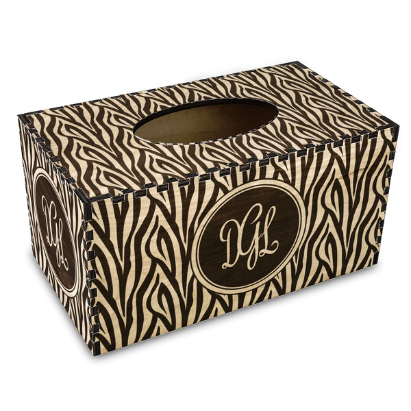 Custom Zebra Print Wood Tissue Box Cover - Rectangle (Personalized)