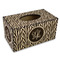 Zebra Print Rectangle Tissue Box Covers - Wood - Front