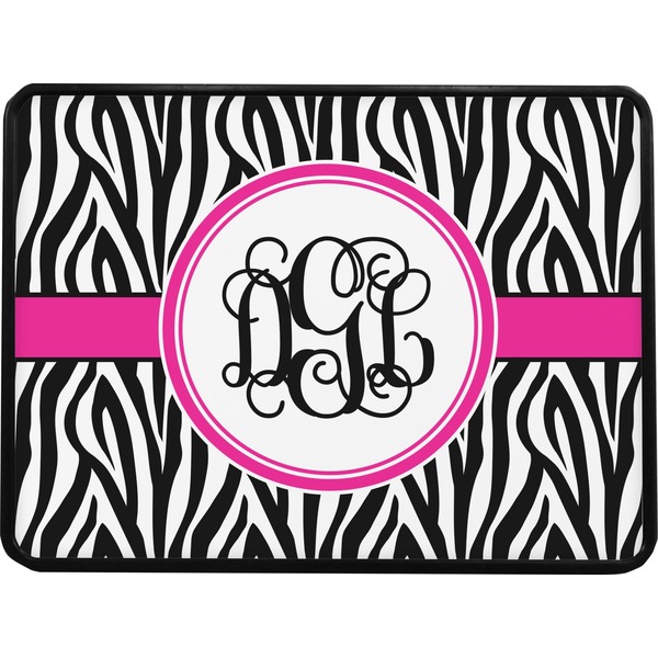 Zebra Print Rectangular Trailer Hitch Cover (Personalized)