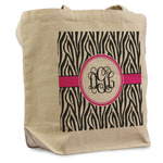 Zebra Print Reusable Cotton Grocery Bag - Single (Personalized)