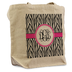 Zebra Print Reusable Cotton Grocery Bag - Single (Personalized)