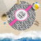 Zebra Print Round Beach Towel Lifestyle