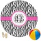 Zebra Print Round Beach Towel (Personalized)