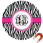 Zebra Print Round Car Magnet - 10" (Personalized)