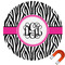 Zebra Print Round Car Magnet - 10" (Personalized)