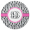 Zebra Print Round Rubber Backed Coaster (Personalized)