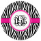 Zebra Print Round Fridge Magnet - FRONT
