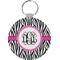Zebra Print Round Keychain (Personalized)