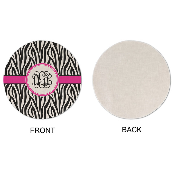 Zebra Print Round Linen Placemats - APPROVAL (single sided)