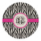 Zebra Print Round Linen Placemats - FRONT (Double Sided)