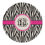 Zebra Print Round Linen Placemat (Personalized)