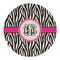 Zebra Print Round Linen Placemats - FRONT (Single Sided)