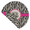 Zebra Print Round Linen Placemats - Front (folded corner double sided)
