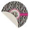 Zebra Print Round Linen Placemats - Front (folded corner single sided)