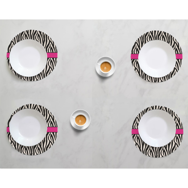 Zebra Print Round Linen Placemats - LIFESTYLE (set of 4)