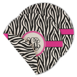 Zebra Print Round Linen Placemat - Double Sided - Set of 4 (Personalized)