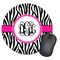 Zebra Print Round Mouse Pad