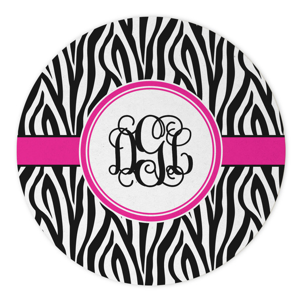Zebra Print Round Paper Coaster - Approval