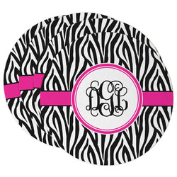Zebra Print Round Paper Coasters w/ Monograms