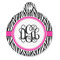 Zebra Print Round Pet ID Tag (Personalized)
