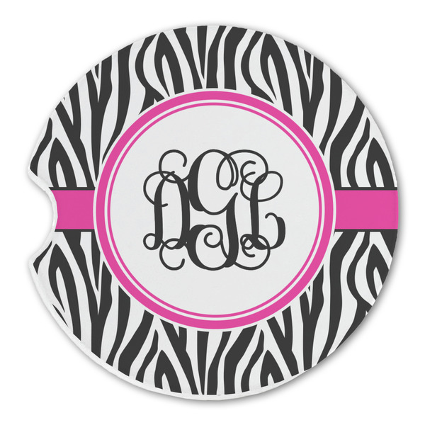 Zebra Print Sandstone Car Coaster - Single
