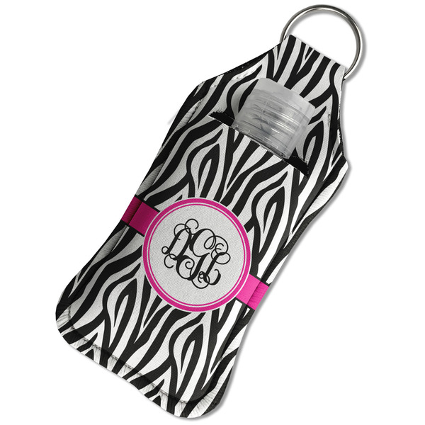 Zebra Print Sanitizer Holder Keychain - Large in Case