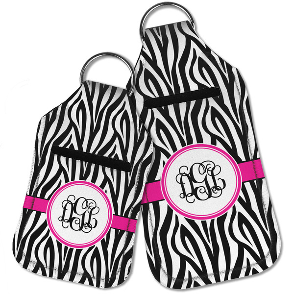 Zebra Print Sanitizer Holder Keychain - Parent Main