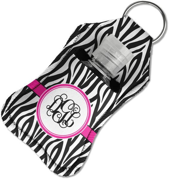 Zebra Print Sanitizer Holder Keychain - Small in Case