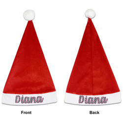 Zebra Print Santa Hat - Front & Back (Personalized)
