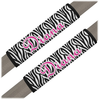 Zebra Print Seat Belt Covers (Set of 2) (Personalized)