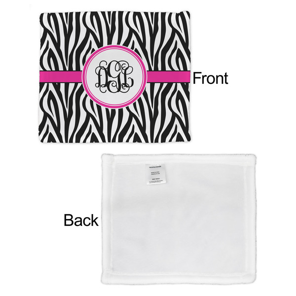 Zebra Print Security Blanket - Front & White Back View