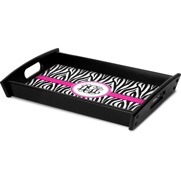 Zebra Print Serving Tray Black - Corner