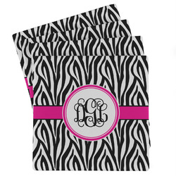 Zebra Print Absorbent Stone Coasters - Set of 4 (Personalized)