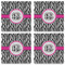 Zebra Print Set of 4 Sandstone Coasters - See All 4 View