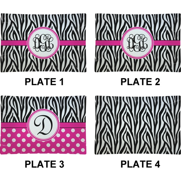 Zebra Print Set of Rectangular Appetizer / Dessert Plates (Approval)