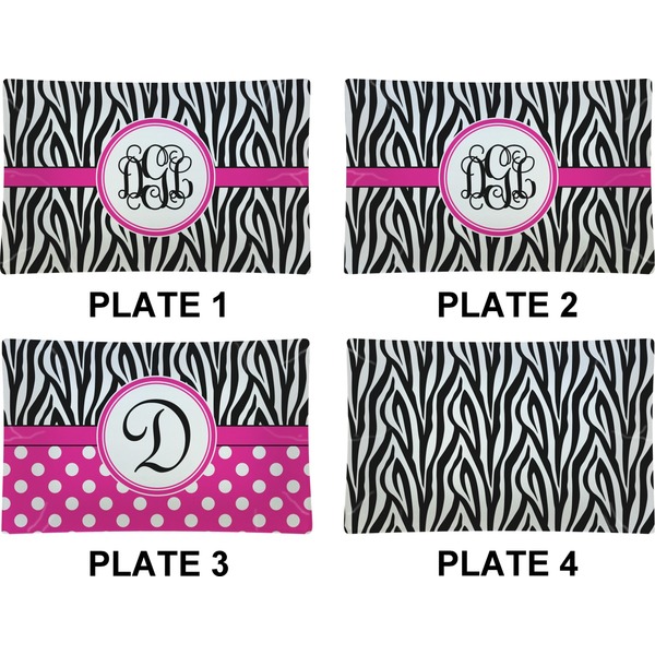 Zebra Print Set of Rectangular Dinner Plates (Approval)