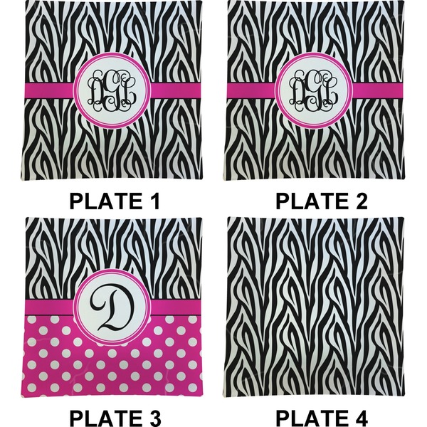 Zebra Print Set of Square Dinner Plates (Approval)