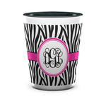 Zebra Print Ceramic Shot Glass - 1.5 oz - Two Tone - Set of 4 (Personalized)