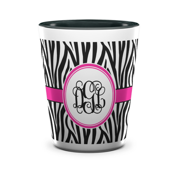Zebra Print Shot Glass - Two Tone - FRONT