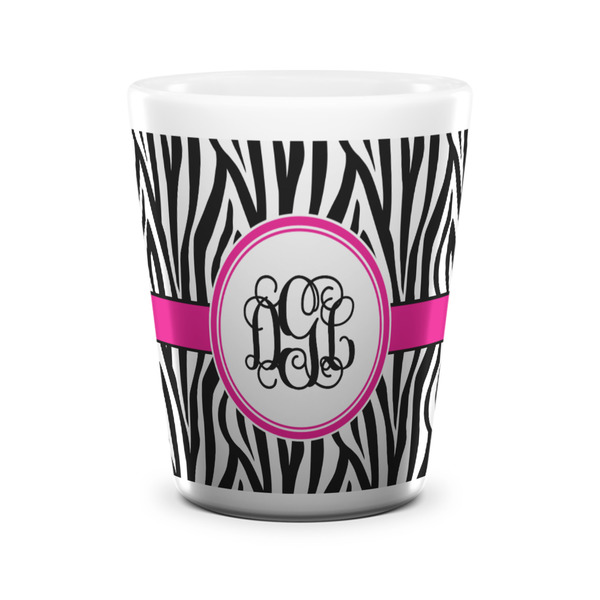 Zebra Print Shot Glass - White - FRONT