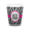 Zebra Print Ceramic Shot Glass - 1.5 oz - White - Set of 4 (Personalized)