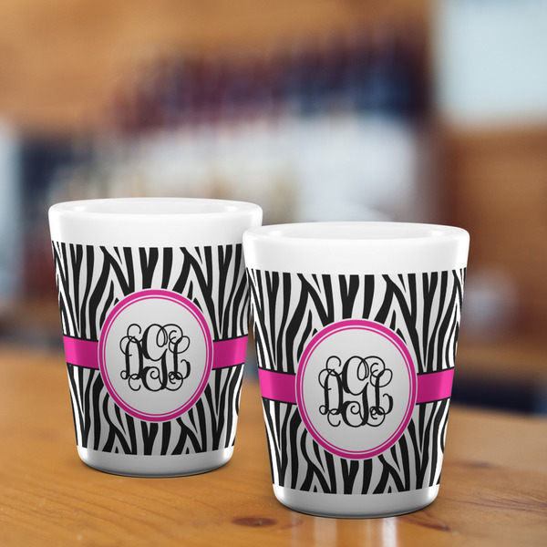 Zebra Print Shot Glass - White - LIFESTYLE