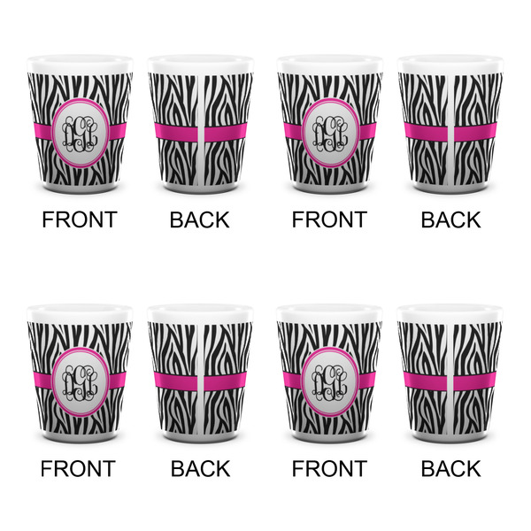Zebra Print Shot Glass - White - Set of 4 - APPROVAL