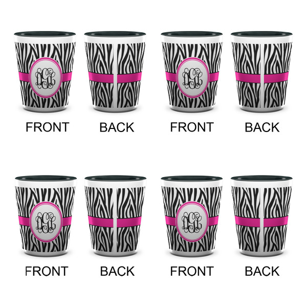 Zebra Print Shot Glassess - Two Tone - Set of 4 - APPROVAL