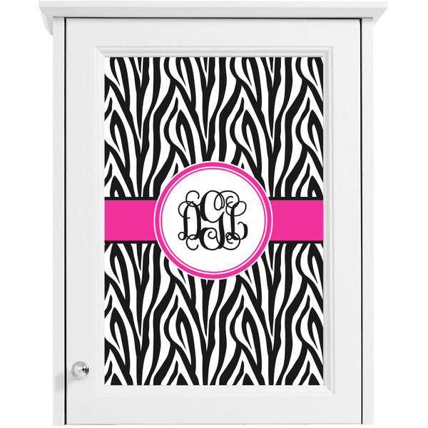 Zebra Print Single White Cabinet Decal