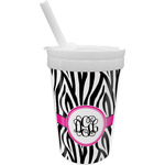 Zebra Print Sippy Cup with Straw (Personalized)