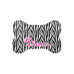 Zebra Print Bone Shaped Dog Food Mat (Small) (Personalized)